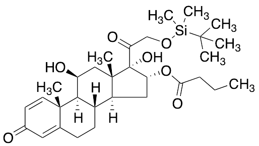 (8S,9S,10R,11S,13S,14S,16R,17S)-17-(2-((tert-Butyldimethylsilyl)oxy)acetyl)-11,17-dihydroxy-10,13-dimethyl-3-oxo-6,7,8,9,10,11,12,13,14,15,16,17-dodecahydro-3H-cyclopenta[a]phenanthren-16-yl Butyrate - image 1