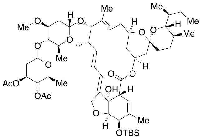 5-O-[(1,1-Dimethylethyl)dimethylsilyl] 3”-O-Demethyl Ivermectin-2,6-dideoxy-3,4-diacetato alpha-L-Glucopyranose - image 1