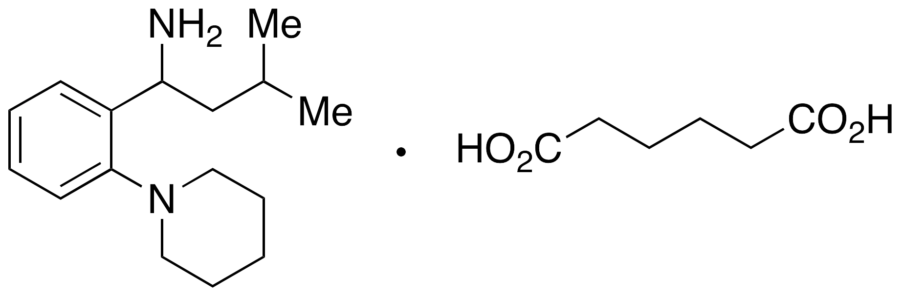 3-Methyl-1-(2-(1-piperidinyl)phenyl)butylamine Adipate (1:3) - image 1
