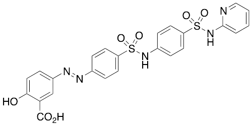 (E)-2-Hydroxy-5-((4-(N-(4-(N-(pyridin-2-yl)sulfamoyl)phenyl)sulfamoyl)phenyl)diazenyl)benzoic Acid - image 1