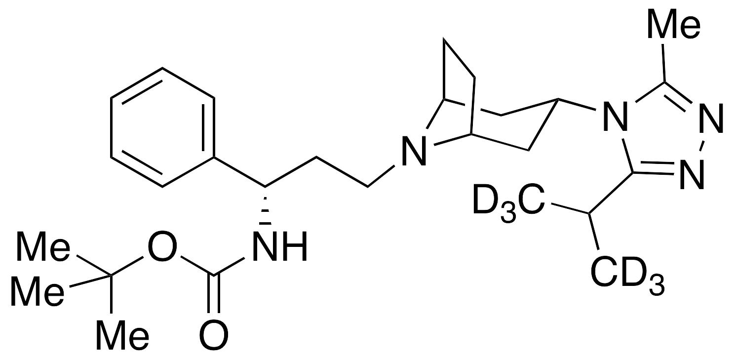 N-Boc-(1S)-3-[3-(3-(isopropyl-d6)-5-methyl-4H-1,2,4-triazol-4-yl)-exo-8-azabicyclo[3.2.1]oct-8-yl]-1-phenyl-1-propanamine - image 1