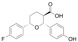 (2R,3R,6S)-6-(4-Fluorophenyl)tetrahydro-2-(4-hydroxyphenyl)-2H-pyran-3-carboxylic Acid - image 1