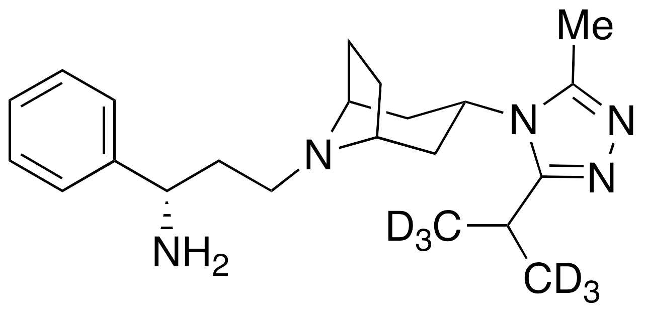(1S)-3-[3-((3-Isopropyl-d6)-5-methyl-4H-1,2,4-triazol-4-yl)-exo-8-azabicyclo[3.2.1]oct-8-yl]-1-phenyl-1-propanamine - image 1