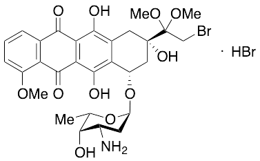 (8S,10S)-10-[(3-Amino-2,3,6-trideoxy-Alpha-L-lyxo-hexopyranosyl)oxy]-8-(2-bromo-1,1-dimethoxyethyl)-7,8,9,10-tetrahydro-6,8,11-trihydroxy-1-methoxy-5,12-naphthacenedione Hydrobromide(>85%)(Doxorubicin Impurity) Hydrobromide - image 1