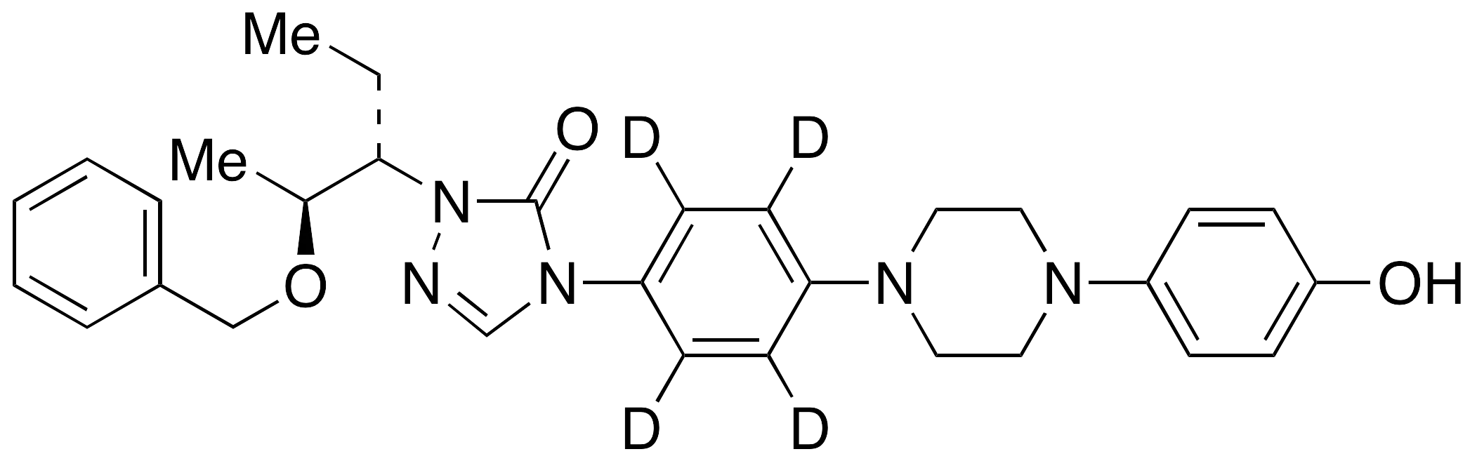 2-[(1S,2S)-1-Ethyl-2-(phenylmethoxy)propyl]-2,4-dihydro-4-[4-[4-(4-hydroxyphenyl)-1-piperazinyl]phenyl]-3H-1,2,4-triazol-3-one-d4 - image 1