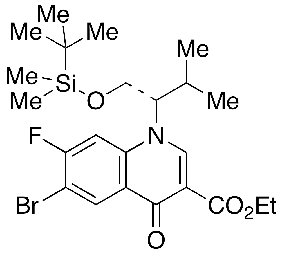 6-Bromo-1-[(1S)-1-[[[(1,1-dimethylethyl)dimethylsilyl]oxy]methyl]-2-methylpropyl]-7-fluoro-1,4-dihydro-4-oxo-3-quinolinecarboxylic Acid Ethyl Ester - image 1
