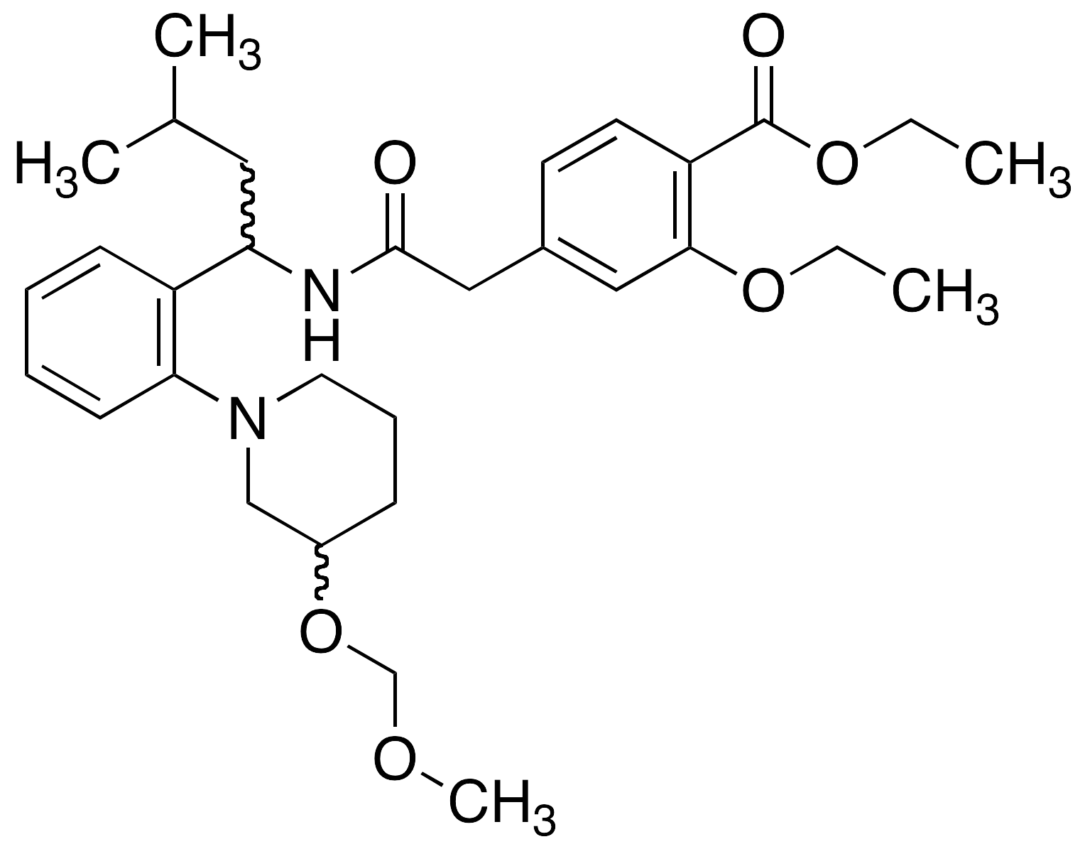 3’-Hydroxy-3’-O-methoxymethyl Repaglinide Ethyl Ester(Mixture of Diastereomers) - image 1