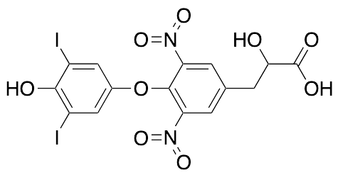 2-Hydroxy-3-(4-(4-hydroxy-3,5-diiodophenoxy)-3,5-dinitrophenyl)propanoic acid - image 1