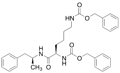 Dibenzyl ((R)-6-oxo-6-(((S)-1-phenylpropan-2-yl)amino)hexane-1,5-diyl)dicarbamate - image 1