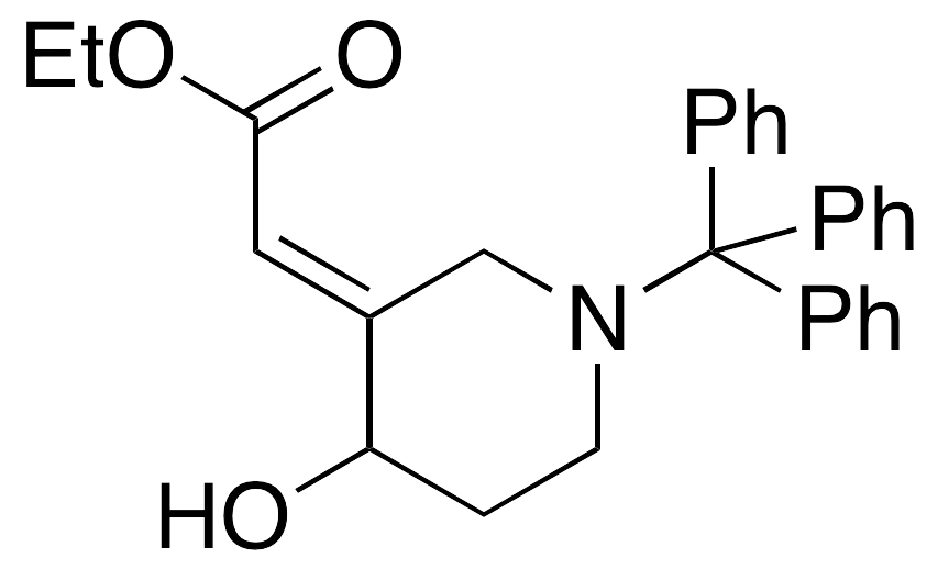 rac- (2E)-3-[(Ethoxycarbonyl)methylene]-1-trityl-4-piperidinol - image 1
