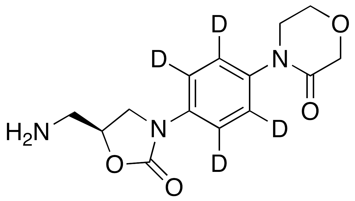 4-[4-[(5S)-5-(Aminomethyl)-2-oxo-3-oxazolidinyl]phenyl]-3-morpholinone-d4 - image 1