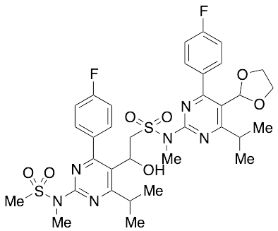 N-(5-(1,3-Dioxolan-2-yl)-4-(4-fluorophenyl)-6-isopropylpyrimidin-2-yl)-2-(4-(4-fluorophenyl)-6-isopropyl-2-(N-methylmethylsulfonamido)pyrimidin-5-yl)-2-hydroxy-N-methylethanesulfonamide - image 1
