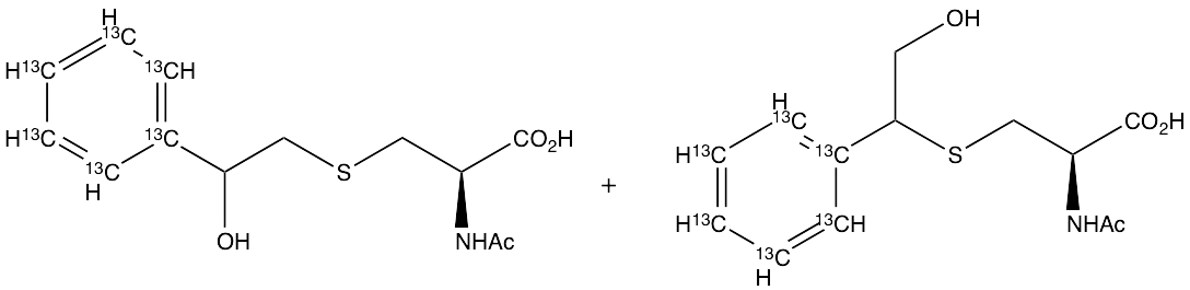 N-Acetyl-S-(2-hydroxy-1-phenylethyl)-L-cysteine-13C6 + N-Acetyl-S-(2-hydroxy-2-phenylethyl)-L-cystei - image 1