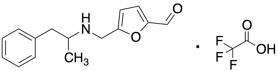 5-(((1-Phenylpropan-2-yl)amino)methyl)furan-2-carbaldehyde TFA Salt - image 1