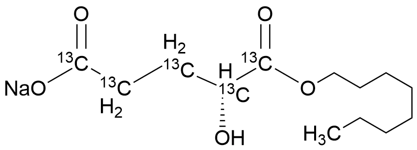 (2R)-Octyl-alpha-hydroxyglutarate-13C5 Sodium - image 1
