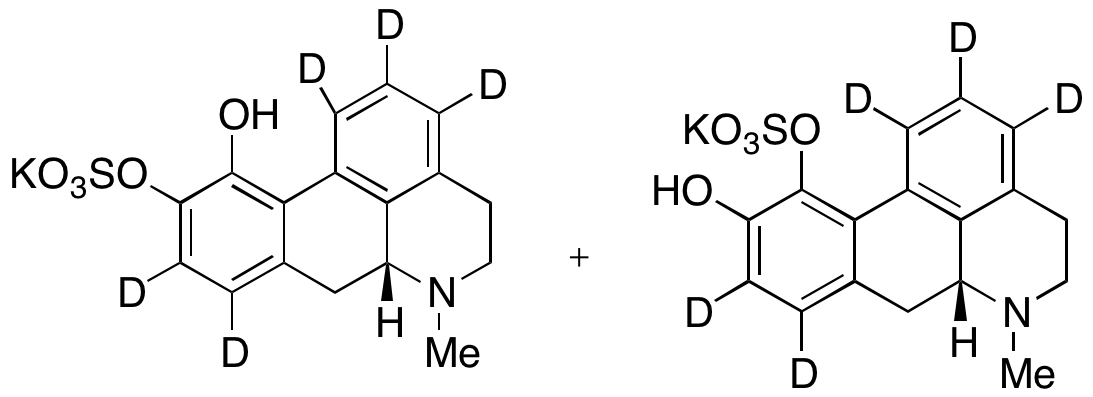 Mixture of (R)-Apomorphine-11-sulfate Potassium Salt-d5 + (R)-Apomorphine-10-sulfate (d4-Major) (90%) (1.0mg/ml in Acetonitrile) - image 1
