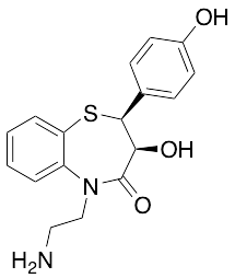 (2S,3S)-5-(2-Aminoethyl)-2,3-dihydro-3-hydroxy-2-(4-hydroxyphenyl)-1,5-benzothiazepin-4(5H)-one - image 1