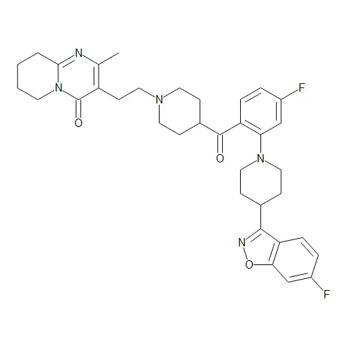 3-[2-[4-[4-Fluoro-2-[4-(6-fluoro-1,2-benzisoxazol-3-yl)piperidin-1-yl]benzolyl]piperidin-1-yl]ethyl-2-methyl-6,7,8,9-tetrahydro-4H-pyrido[1,2-a]pyrimidin-4-one - image 1