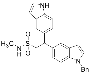 2-(1-Benzyl-1H-indol-5-yl)-2-(1H-indol-5-yl)-N-methylethane-1-sulfonamide - image 1