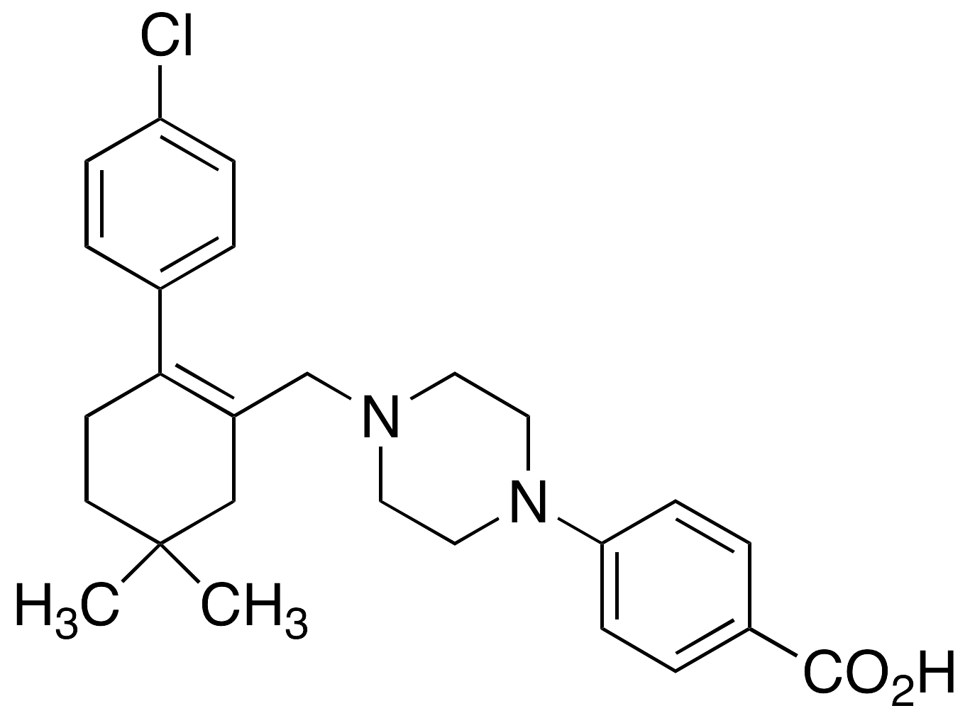 4-[4-[[2-(4-Chlorophenyl)-5,5-dimethyl-1-cyclohexen-1-yl]methyl]-1-piperazinyl]benzoic Acid - image 1