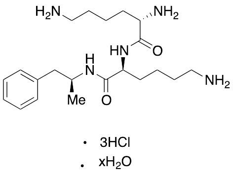 (S)-2,6-Diamino-N-((S)-6-amino-1-oxo-1-(((S)-1-phenylpropan-2-yl)amino)hexan-2-yl)hexanamide Trihydrochloride Hydrate - image 1