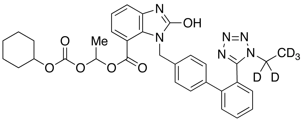 2-Desethoxy-2-hydroxy-1H-1-Ethyl Candesartan Cilexetil-d5 - image 1