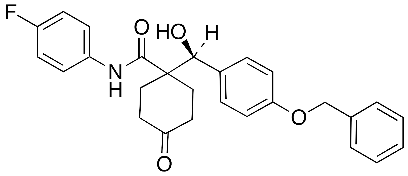 (S)-N-(4-Fluorophenyl)-1-[hydroxy[4-(phenylmethoxy)phenyl]methyl]-4-oxo-cyclohexanecarboxamide - image 1