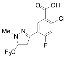 2-Chloro-4-fluoro-5-[1-methyl-5-(trifluoromethyl)-1H-pyrazol-3-yl]benzoic Acid - image 1
