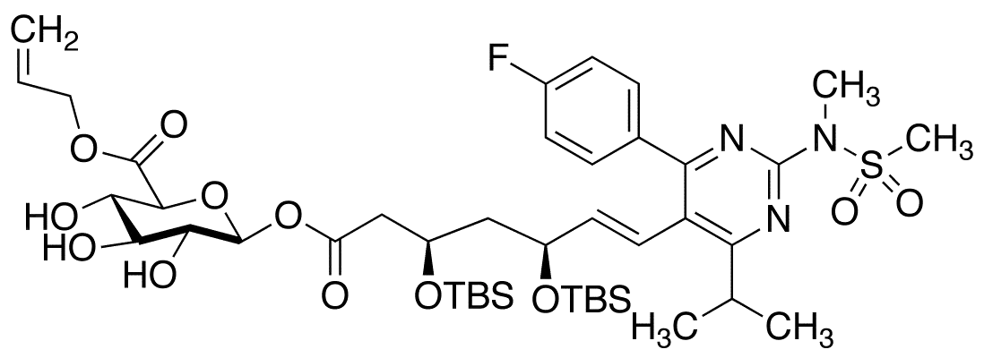 3,5-Di(tert-butyldimethylsilyl) Rosuvastatin Acyl-Beta-D-glucuronide Allyl Ester - image 1