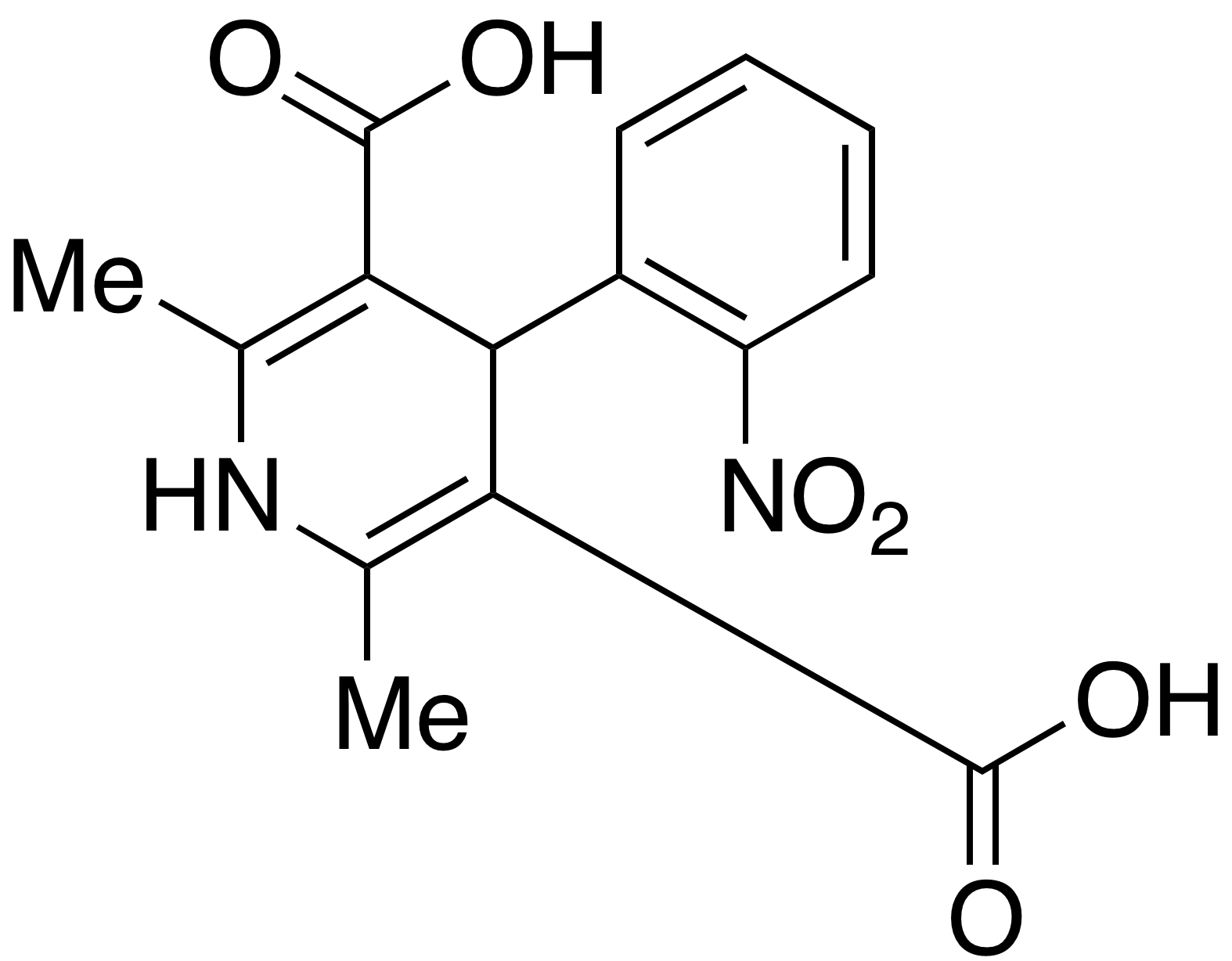 2,6-Dimethyl-3,5-dicarboxy-4-(2-nitrophenyl)-1,4-dihydropyridine - image 1