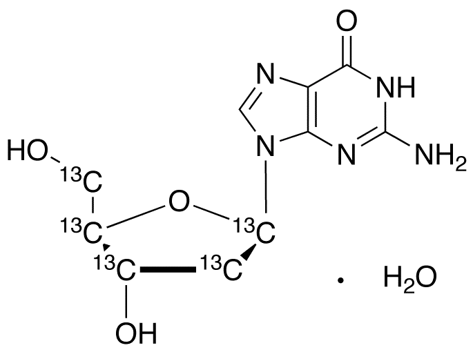 2'-Deoxyguanosine-1',2',3',4',5'-13C5 Monohydrate - image 1
