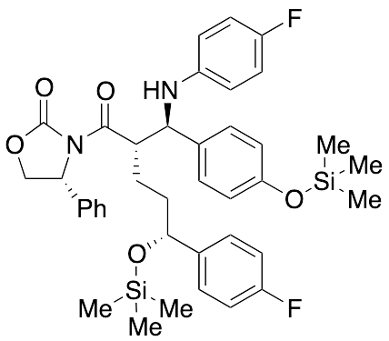 (4R)-3-[(2S,5R)-5-(4-Fluorophenyl)-2-[(R)-[(4-fluorophenyl)amino][4-[(trimethylsilyl)oxy]phenyl]methyl]-1-oxo-5-[(trimethylsilyl)oxy]pentyl]-4-phenyl-2-oxazolidinone - image 1
