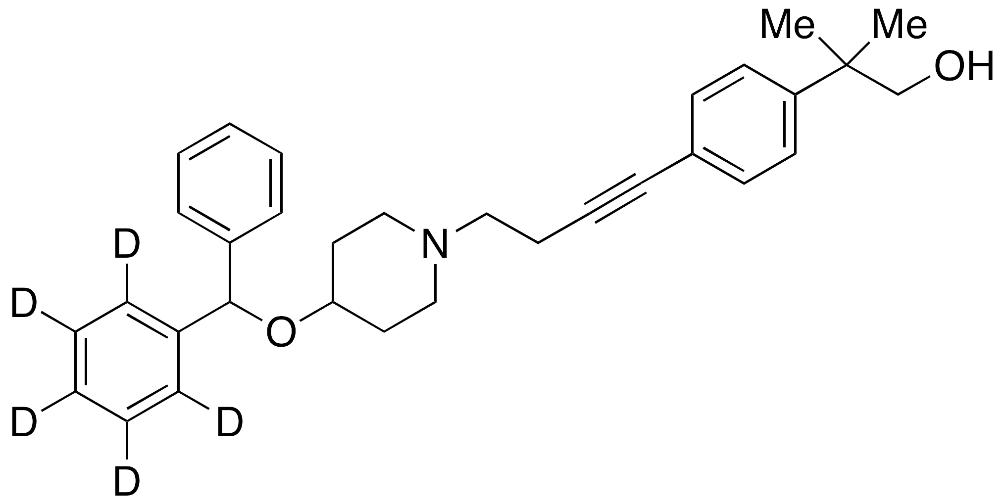 4-[4-(Diphenylmethoxy-d5)-1-piperidinyl]-1-[4-[(2-hydroxy-1,1-dimethyl)ethyl]phenyl]butyne - image 1