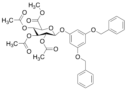 2-(3,5-Bis(benzyloxy)phenoxy)-6-(methoxycarbonyl)tetrahydro-2H-pyran-3,4,5-triyl Tri-acetate - image 1