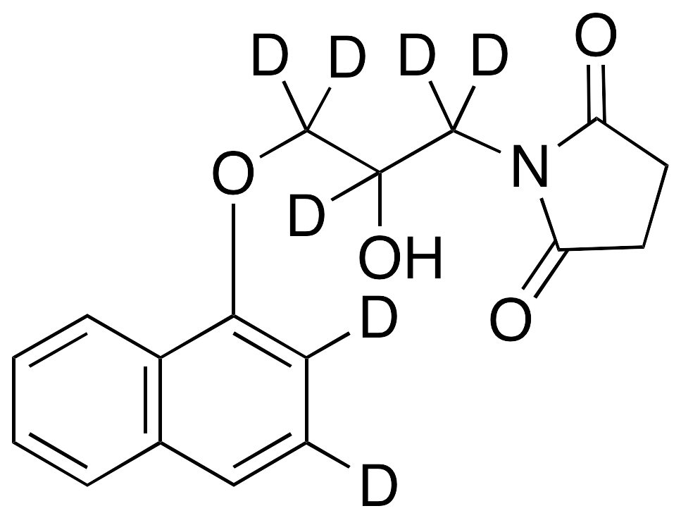 1-[2-Hydroxy-3-(1-naphthalenyloxy)propyl]-2,5-pyrrolidinedione-d7 - image 1