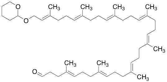 (4E,8E,12E,16E,20E,24E,28E,32E)-4,8,12,16,20,24,28,32-Octamethyl-34-((tetrahydro-2H-pyran-2-yl)oxy)tetratriaconta-4,8,12,16,20,24,28,32-octaenal - image 1