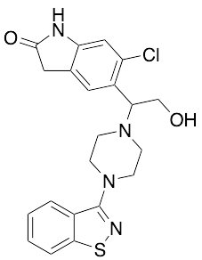 5-(1-(4-(Benzo[d]isothiazol-3-yl)piperazin-1-yl)-2-hydroxyethyl)-6-chloroindolin-2-one - image 1