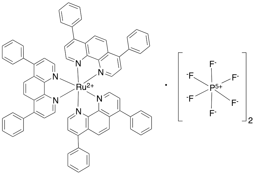 Tris(4,7-diphenyl-1,10-phenanthroline)ruthenium(II) bis(hexafluorophosphate) complex - image 1