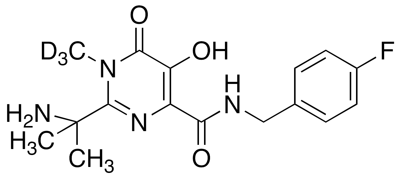 2-(1-Amino-1-methylethyl)-N-(4-fluorobenzyl)-5-hydroxy-1-methyl-6-oxo-1,6-dihydropyrimidine-4-carboxamide-d3 - image 1