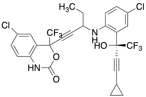 (4S)-6-Chloro-4-(3-((4-chloro-2-((S)-4-cyclopropyl-1,1,1-trifluoro-2-hydroxybut-3-yn-2-yl)phenyl)amino)pent-1-yn-1-yl)-4-(trifluoromethyl)-1H-benzo[d][1,3]oxazin-2(4H)-one (Mixture of Diastereomers) - image 1