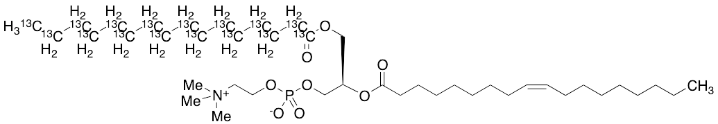 1-Palmitoyl-2-oleoyl-sn-glycerol-3-phosphocholine-13C16 (Contained up to 2% unlabeled) - image 1