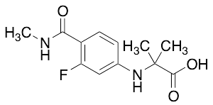 2-((3-Fluoro-4-(methylcarbamoyl)phenyl)amino)-2-methylpropanoic acid - image 1