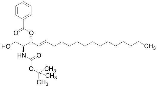 (2S,3R,4E)-3-Benzoyl-2-tert-butyloxycarbonylamino-4-octadecen-1,3-diol - image 1