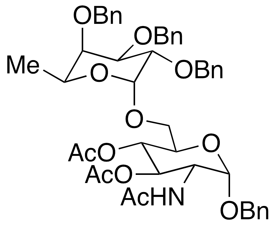 Benzyl 2-Acetamido-3,4-di-O-acetyl-2-deoxy-6-O-(tri-O-benzyl-L-fucopyranosyl)-Alpha-D-glucopyranoside (4:1 Alpha/Beta mixture) - image 1