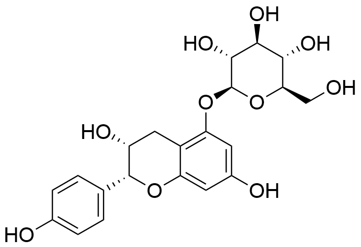(2R,3R)-(2R,3R)-3,4-Dihydro-3,7-dihydroxy-2-(4-hydroxyphenyl)-2H-1-benzopyran-5-yl beta-D-glucopyranoside - image 1