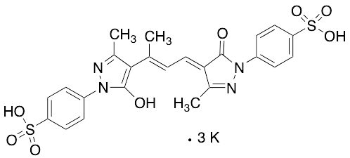 4-[4,5-Dihydro-4-[3-[5-hydroxy-3-methyl-1-(4-sulfophenyl)-1H-pyrazol-4-yl]-2-butenylidene]-3-methyl-5-oxo-1H-pyrazol-1-yl]-benzenesulfonic Acid Tripotassium Salt - image 1