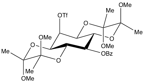 1,6:3,4-Bis-[O-(2,3-dimethoxybutane-2,3-diyl)]-2-O-trifluoromethanesulphonyl-5-O-benzolyl-myo-inositol - image 1