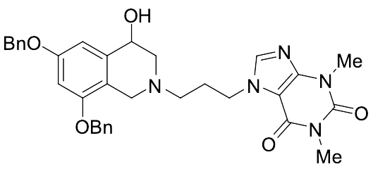 7-(3-(6,8-Bis(benzyloxy)-4-hydroxy-3,4-dihydroisoquinolin-2(1H)-yl)propyl)-1,3-dimethyl-3,7-dihydro-1H-purine-2,6-dione - image 1