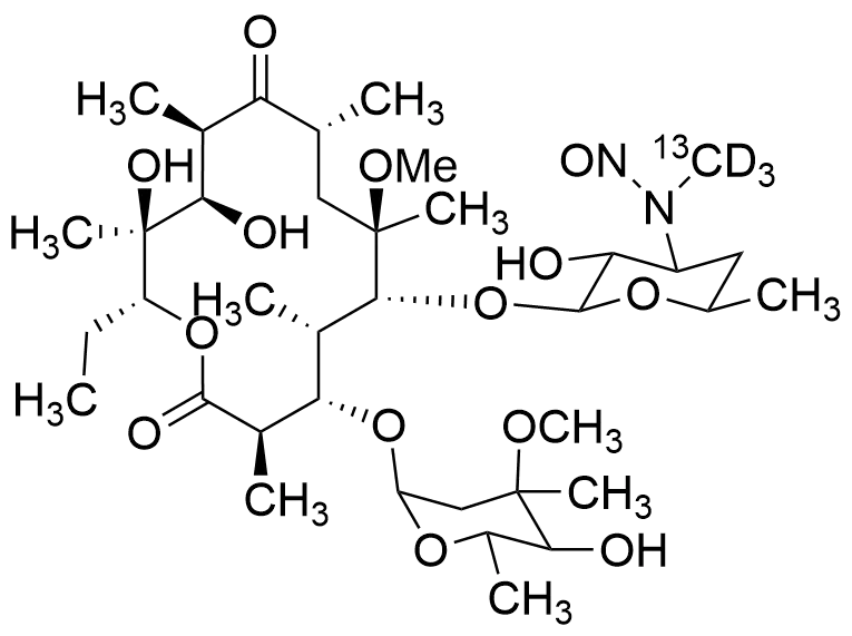 N,N-Didemethyl-N-Methyl(13CD3)-N-nitroso Clarithromycin - image 1