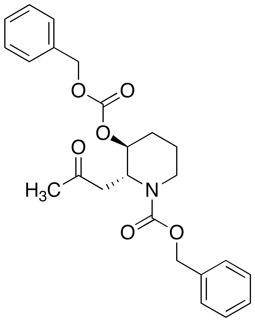 trans-N,O-Bis(benzyloxycarbonyl) 3-Hydroxy-2-(2-oxopropyl)piperidine - image 1